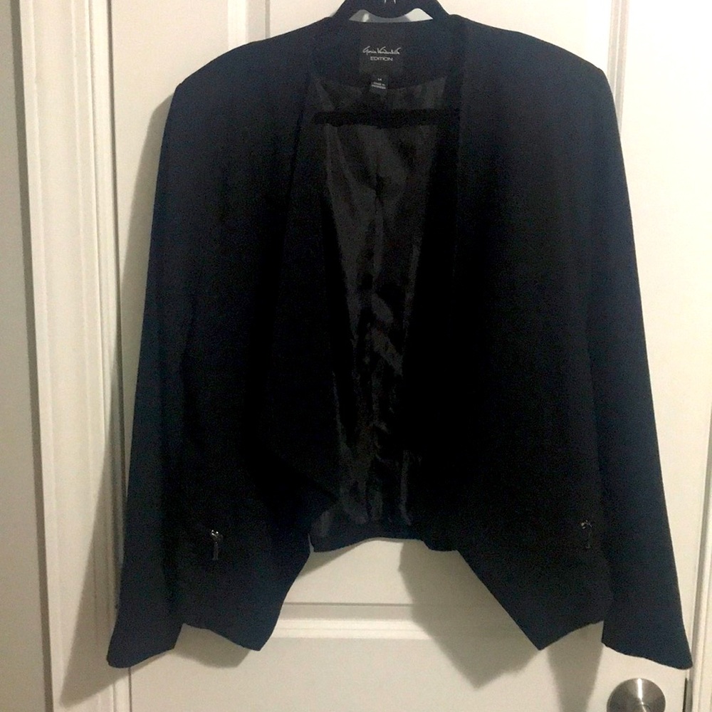 Gloria Vanderbilt Edition size 14 shawl collar tuxedo style open blazer NWOT